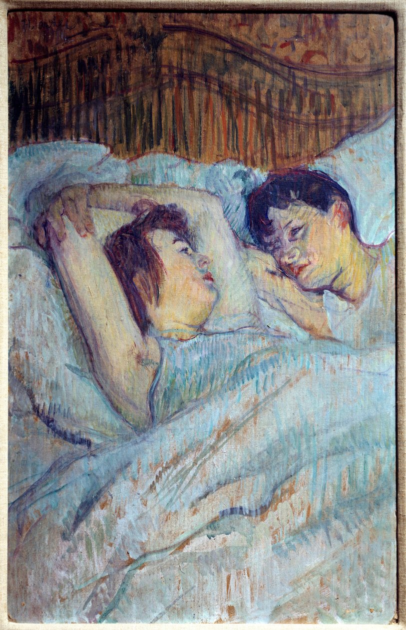 In bed Painting by Henri de Toulouse Lautrec (Toulouse-Lautrec by Henri de Toulouse Lautrec