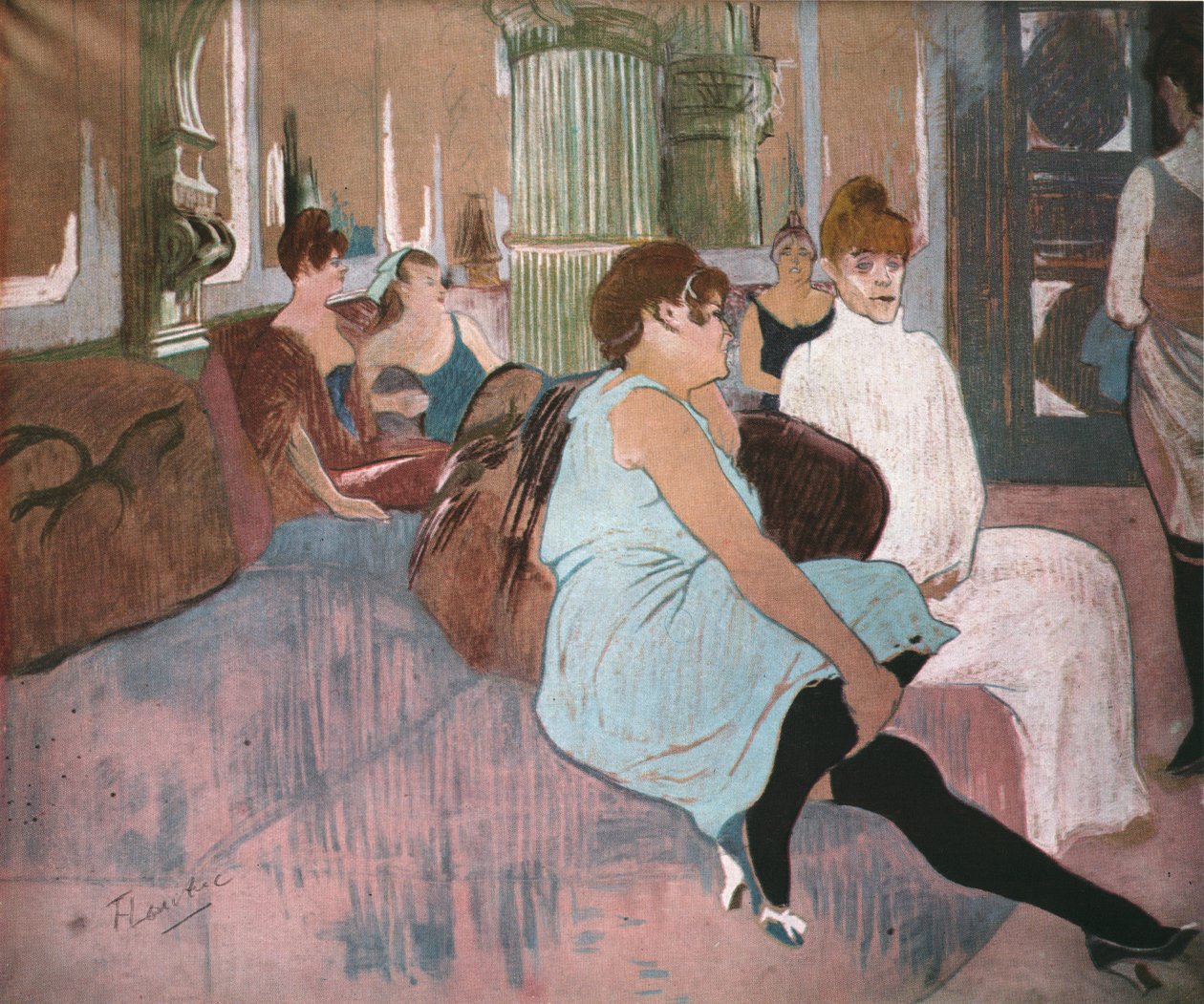 In the Salon at the Rue des Moulins, 1894, 1952 by Henri de Toulouse Lautrec