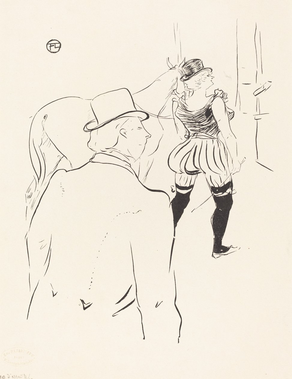 In the Wings of the Folies-Bergere: Mrs. Lona Barrison with Her Manager and Husband by Henri de Toulouse Lautrec