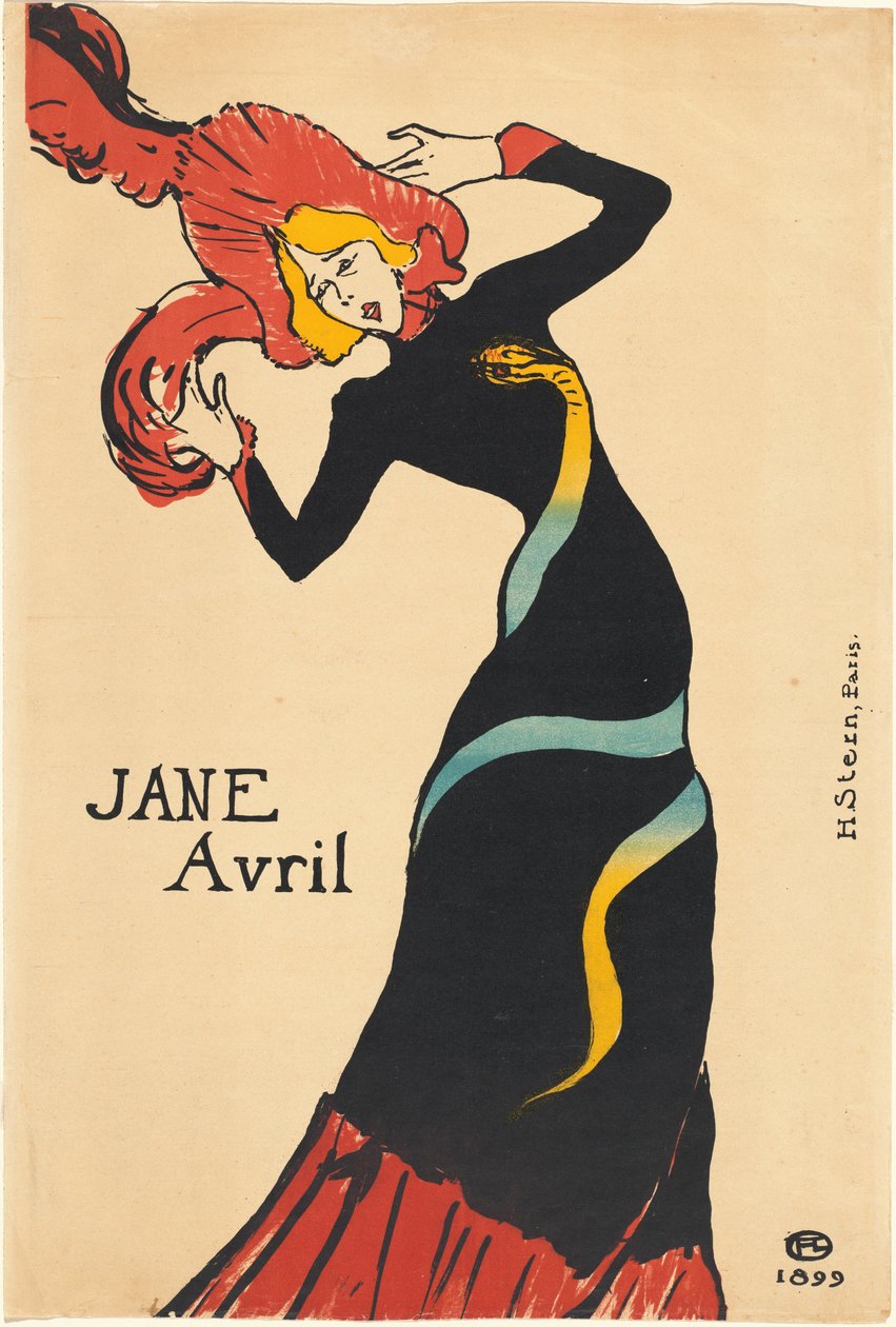 Jane Avril, 1899 by Henri de Toulouse Lautrec