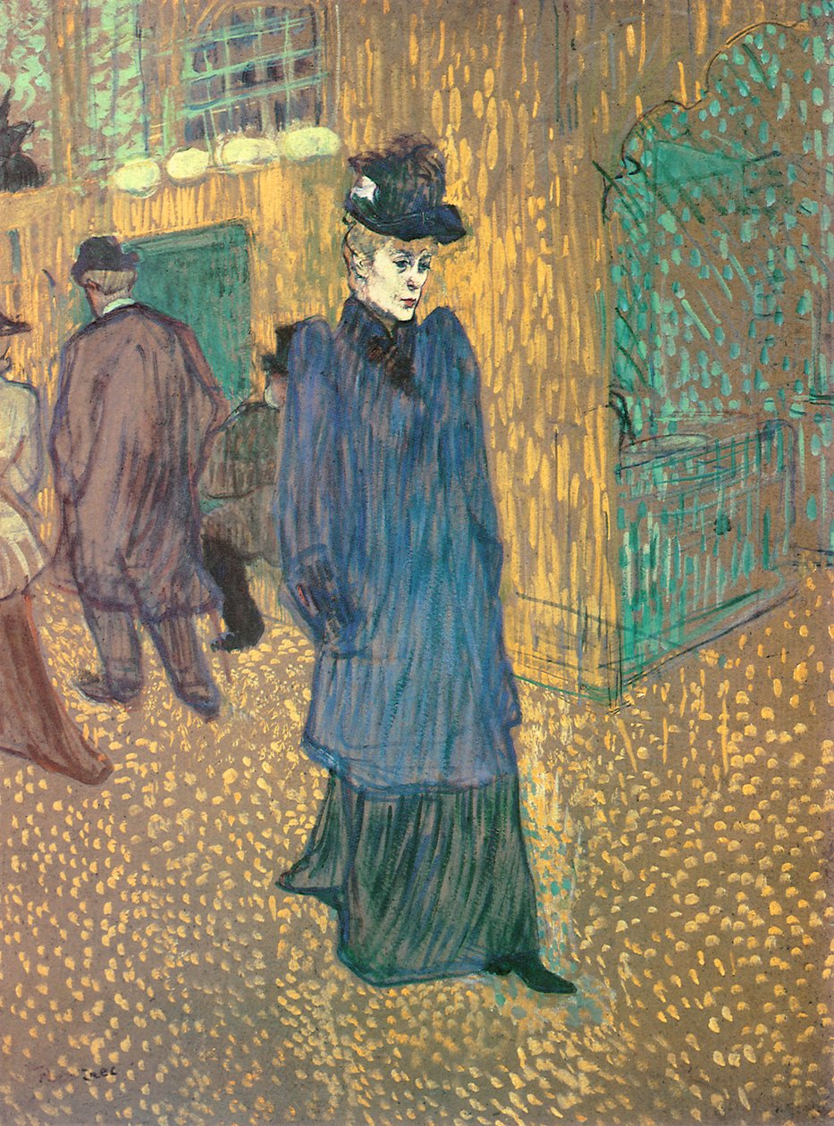 Jane Avril Leaving the Moulin Rouge by Henri de Toulouse Lautrec