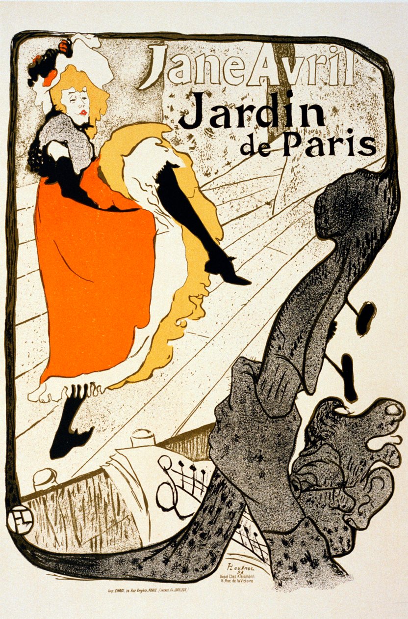 Jane Avril at the Jardin de Paris by Henri de Toulouse Lautrec