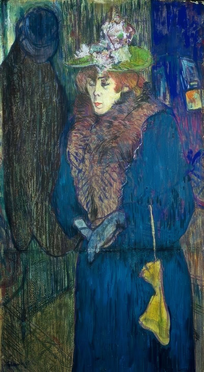 Jane Avril Entering the Moulin-Rouge by Henri de Toulouse Lautrec