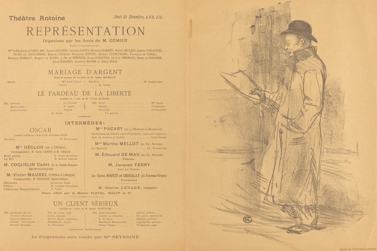 Silver Wedding, The Burden of Freedom, A Serious Client [recto], 1897 by Henri de Toulouse Lautrec