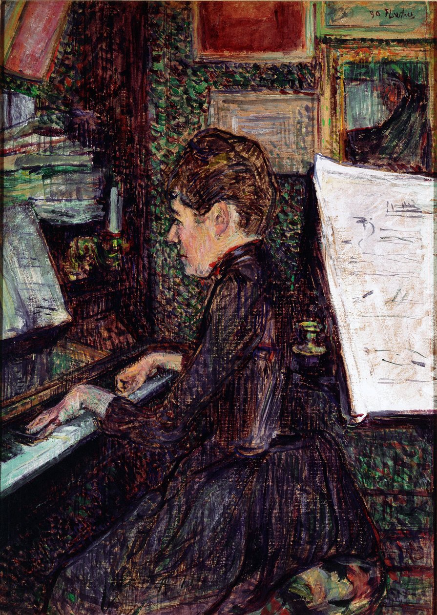 Miss Dihau on the Piano by Henri de Toulouse Lautrec