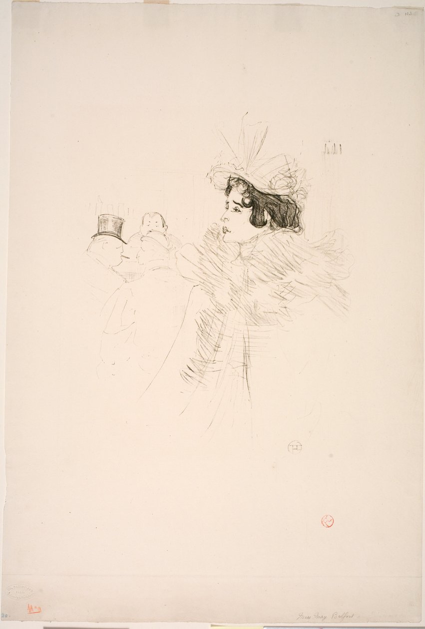 Miss May Belfort at the Irish American Bar, Rue Royale by Henri de Toulouse Lautrec