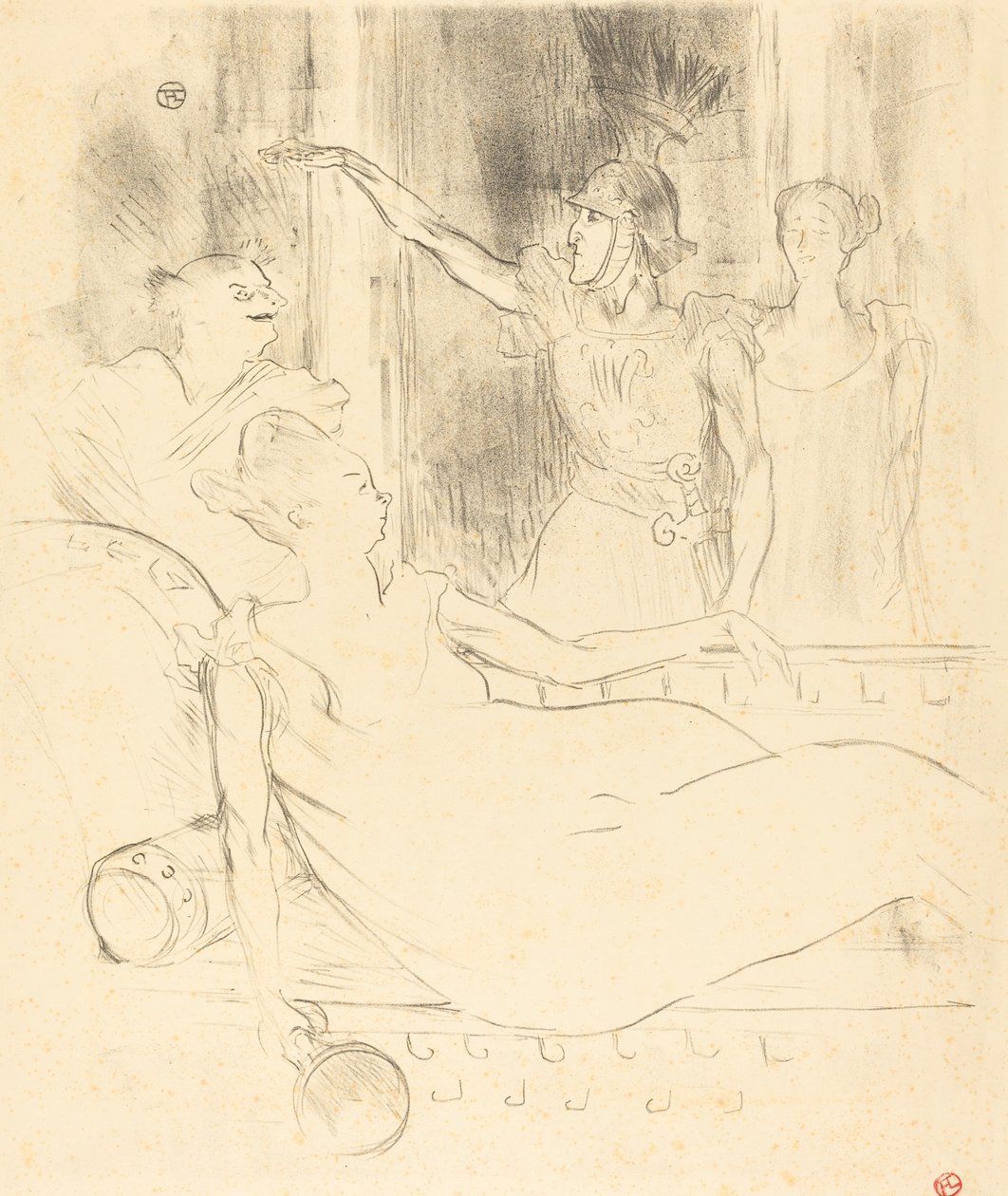 Mme. Simon-Girard, Brasseur, and Guy in La belle Helene by Henri de Toulouse Lautrec