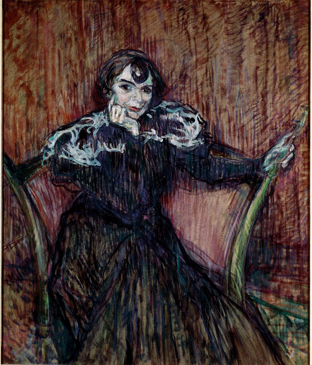 Portrait of actress Berthe Bady. Painting by Henri de Toulouse-Lautrec by Henri de Toulouse Lautrec