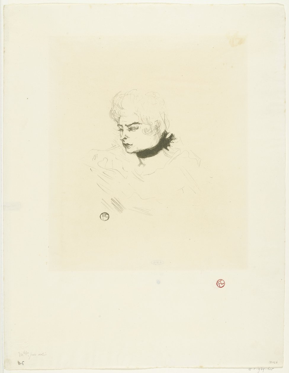 Portrait of Mademoiselle Pois Vert by Henri de Toulouse Lautrec