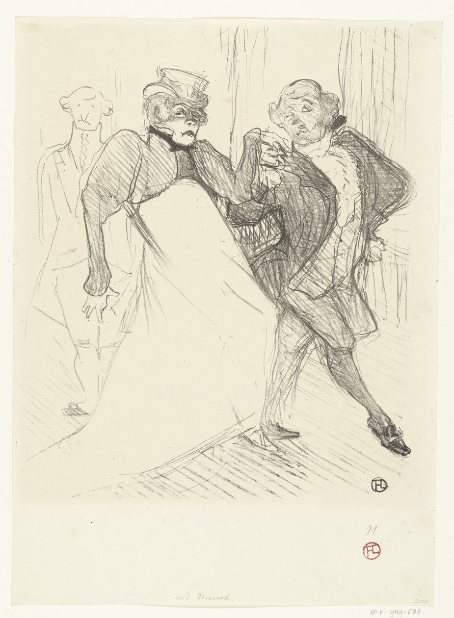 Portrait of Actors Gabrielle Rejane and Felix Galipaux in the Play Madame Sans-Gêne by Henri de Toulouse Lautrec