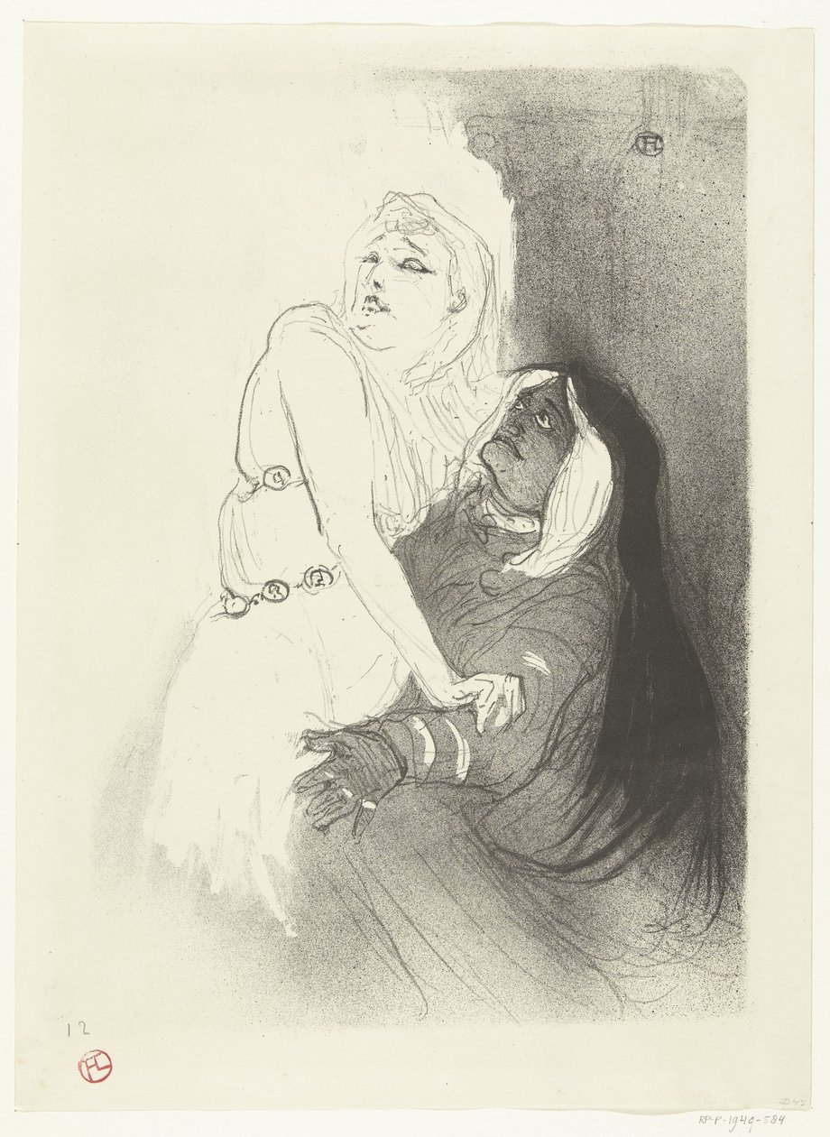 Portrait of actress Sarah Bernhardt in the play Phèdre by Henri de Toulouse Lautrec