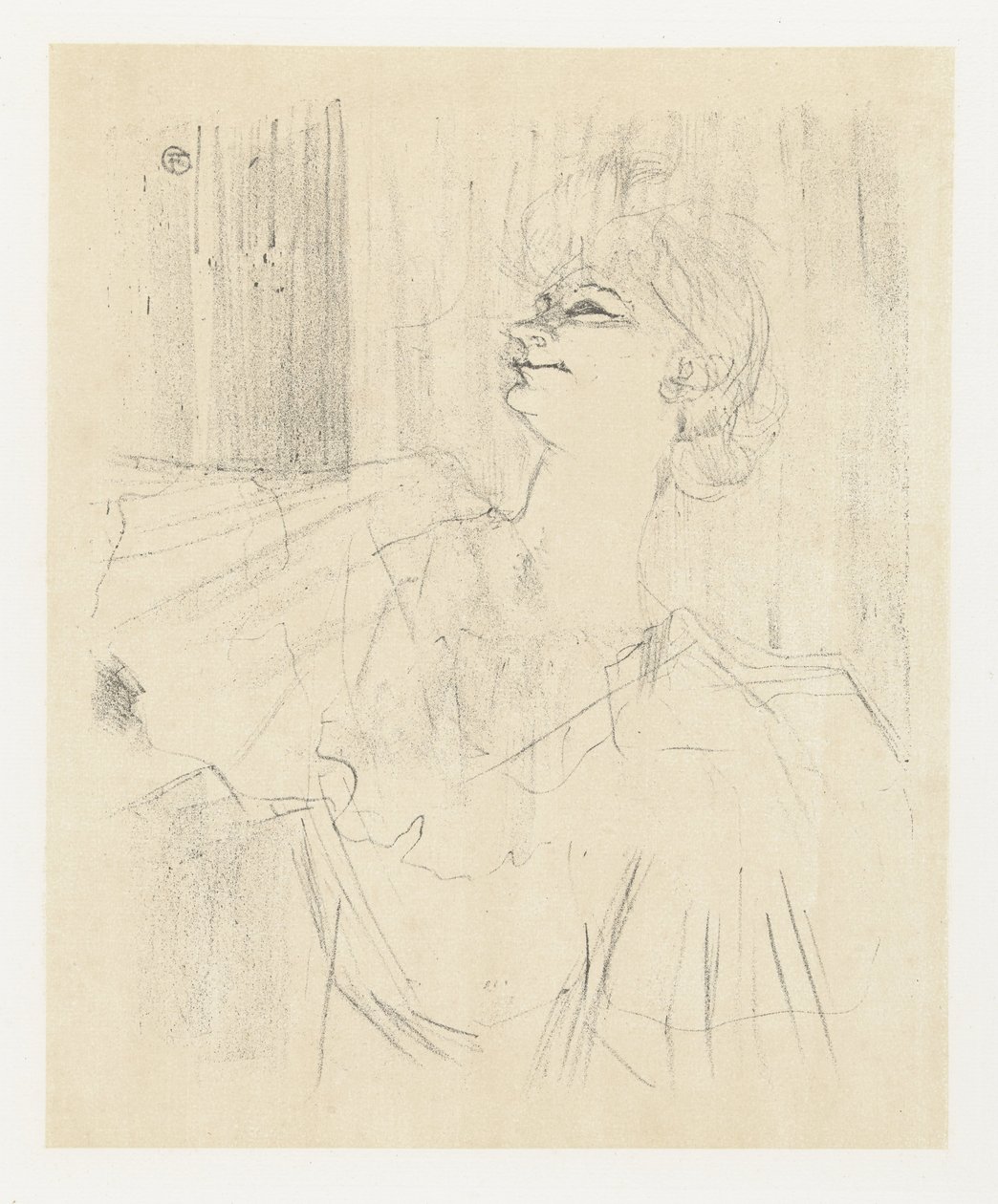 Portrait of Actress Yvette Guilbert in A Ménilmontant de Bruant (Yvette Guilbert: English Series) by Henri de Toulouse Lautrec