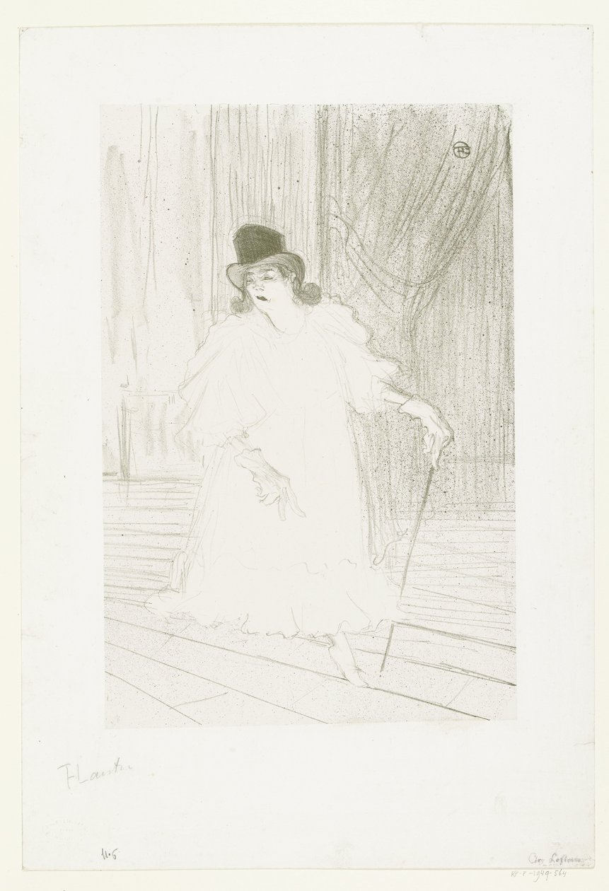 Portrait of Singer Cecy Loftus on Stage in Theater by Henri de Toulouse Lautrec