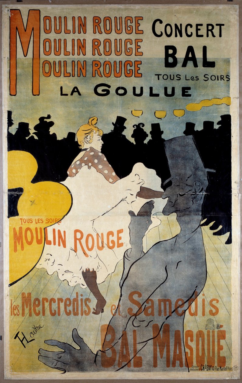 Poster for the red mill (ball mask “La Goulue”). Lithograph by Henri De Toulouse Lautrec by Henri de Toulouse Lautrec