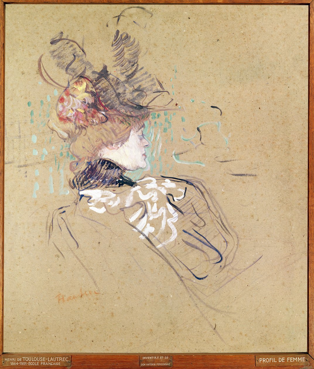 Profile of a woman, 1896 by Henri de Toulouse Lautrec