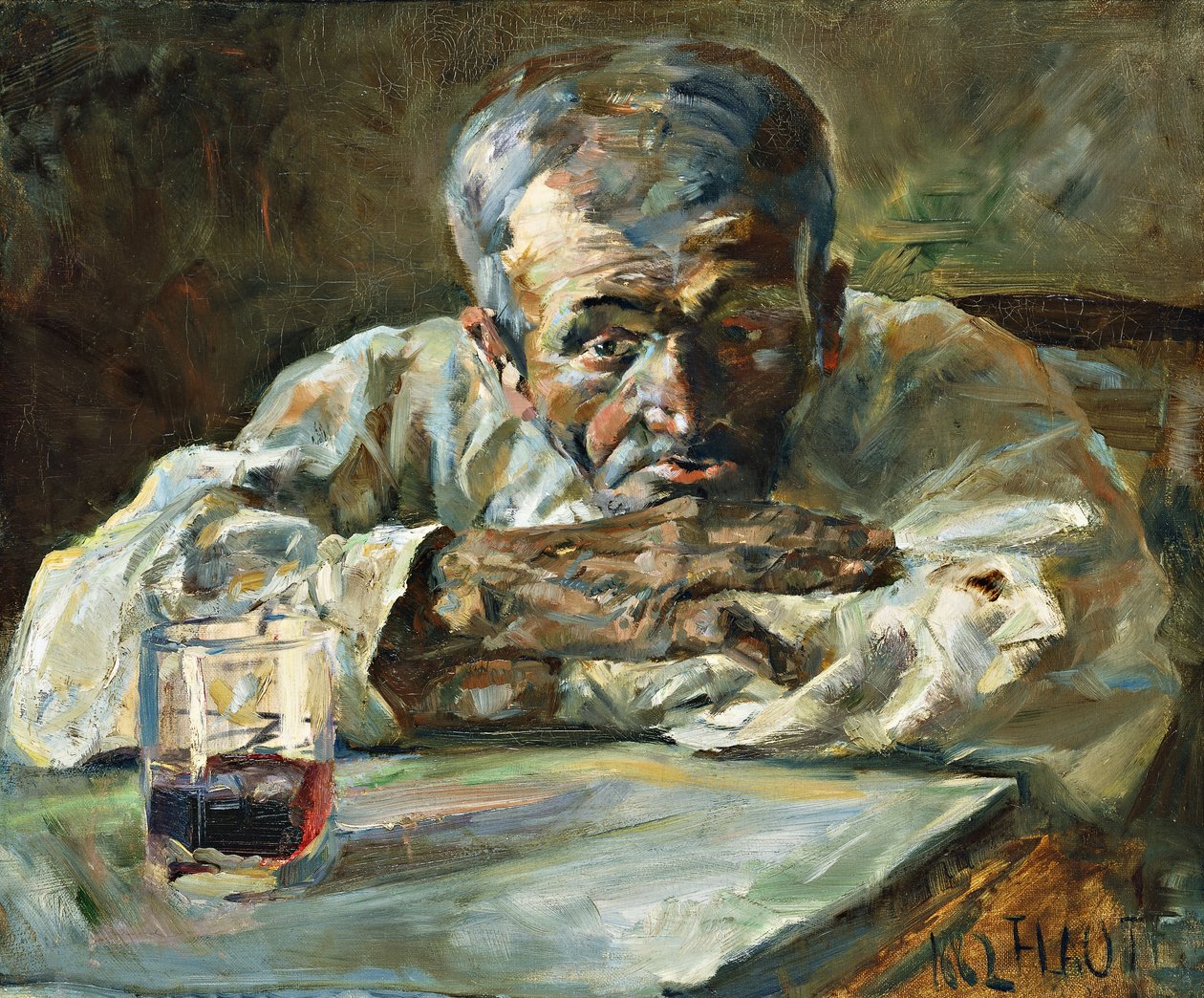 The Alcoholic, Father Mathias; A la Boutique, Chateau du Bosc: Le Buveur, Le Pere Mathias, 1882 by Henri de Toulouse Lautrec