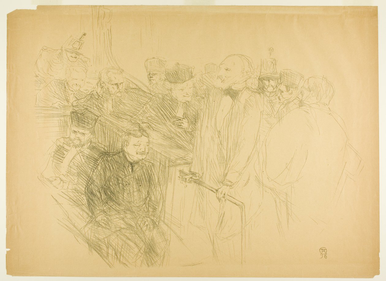 The Arton Trial, Ribot Giving Evidence (second plate) by Henri de Toulouse Lautrec