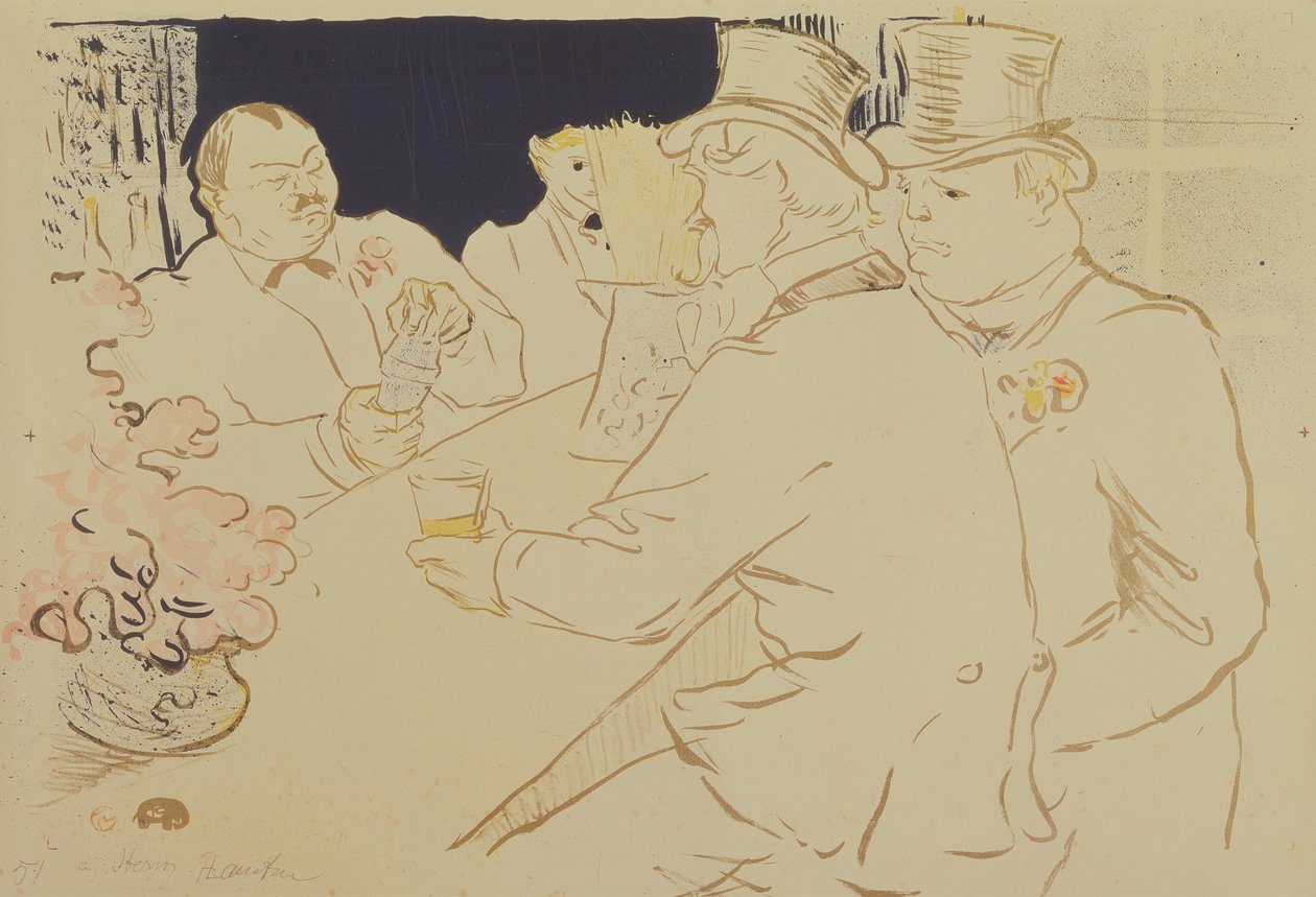 The Irish and American Bar, Rue Royale, for The Chap Book by Henri de Toulouse Lautrec