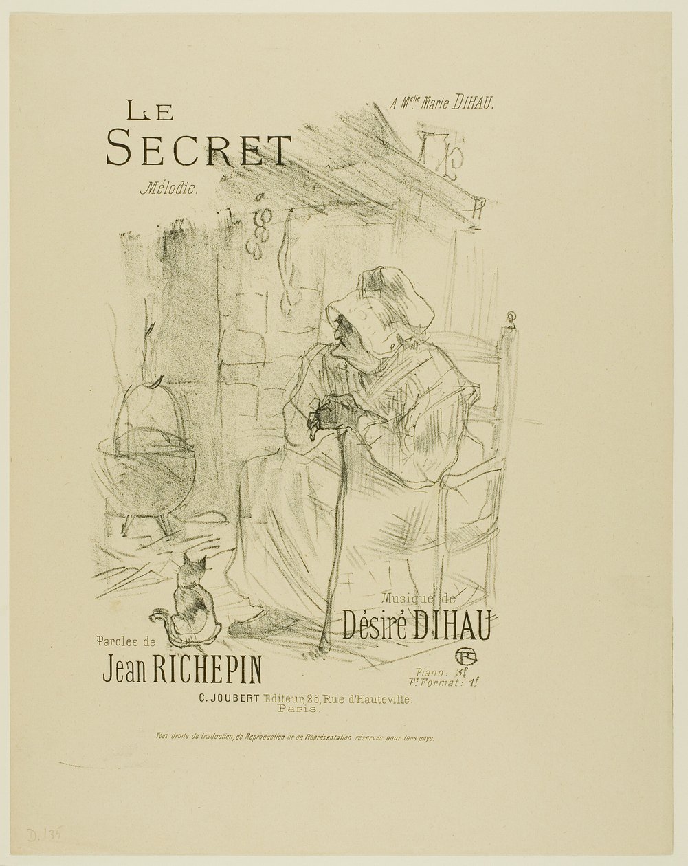 The Secret, from Mélodies de Désiré Dihau by Henri de Toulouse Lautrec