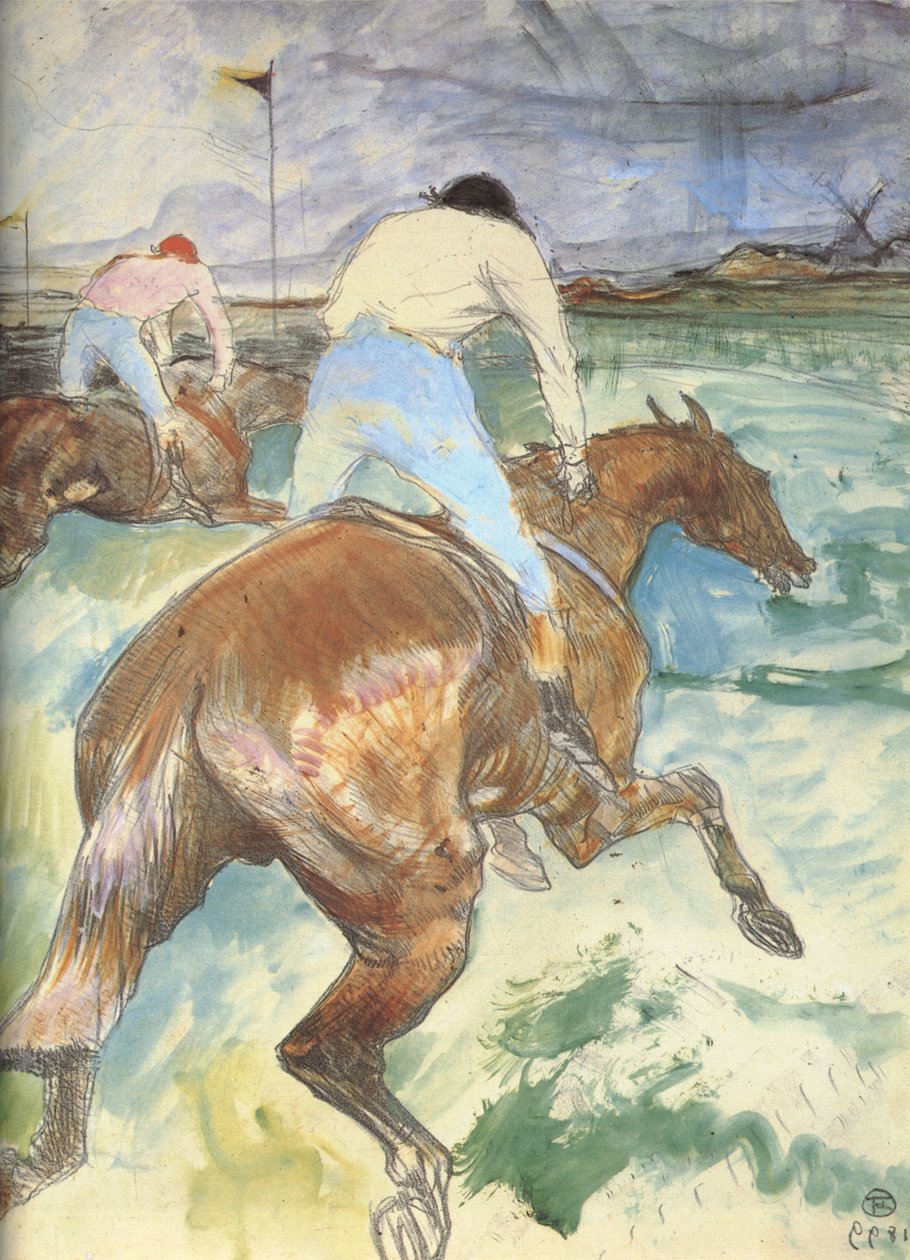 The Jockey in His Natural Environment by Henri de Toulouse Lautrec
