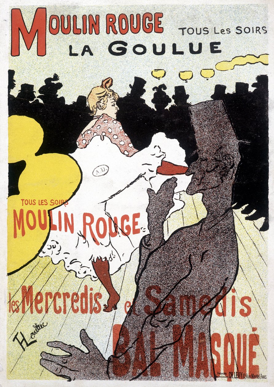 Toulouse Lautrec Poster for Moulin Rouge and La Goulue by Henri de Toulouse-Lautrec