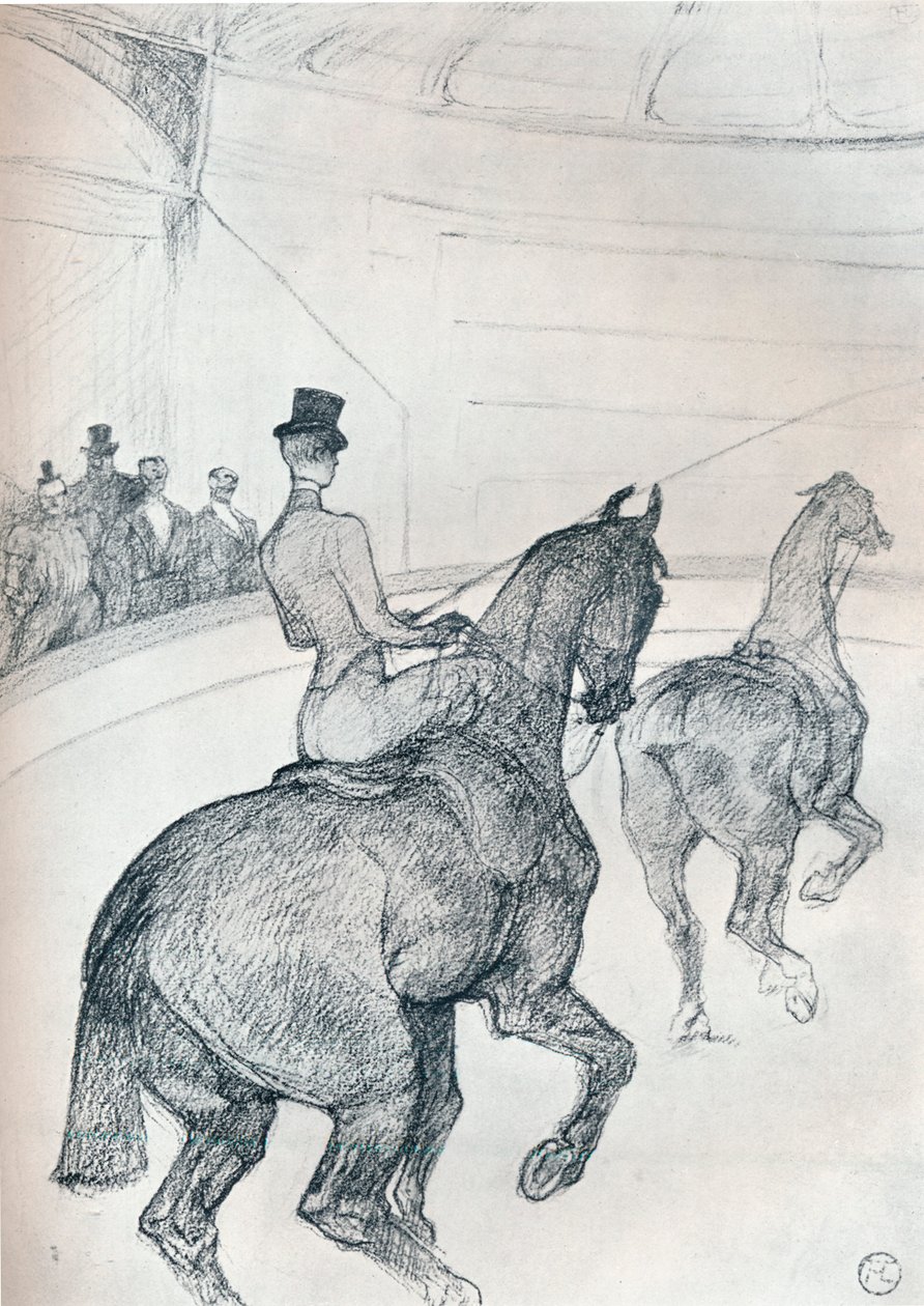 Trick-rider driving tandem by Henri de Toulouse Lautrec