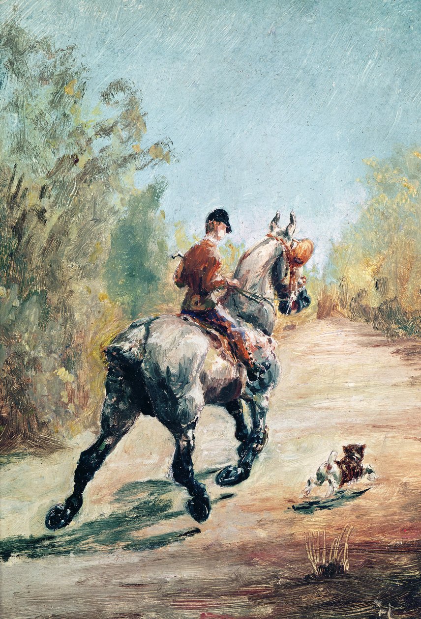Trotting Horseman with a Little Dog, 1879 by Henri de Toulouse Lautrec