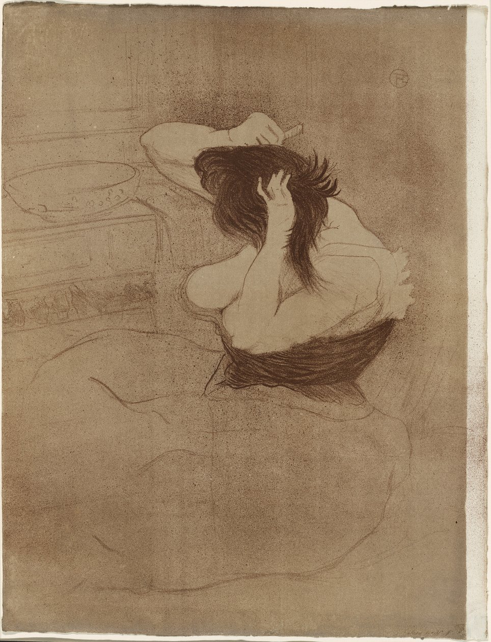 Woman Combing Her Hair—La Coiffure, Plate Seven from Elles by Henri de Toulouse Lautrec