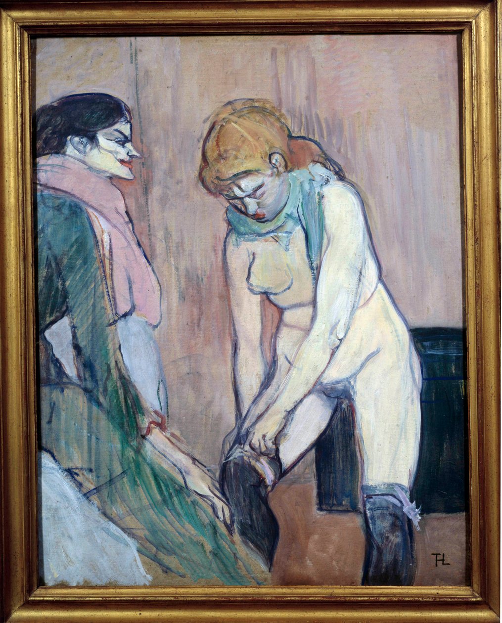 Woman Pulling Her Stockings by Henri de Toulouse Lautrec
