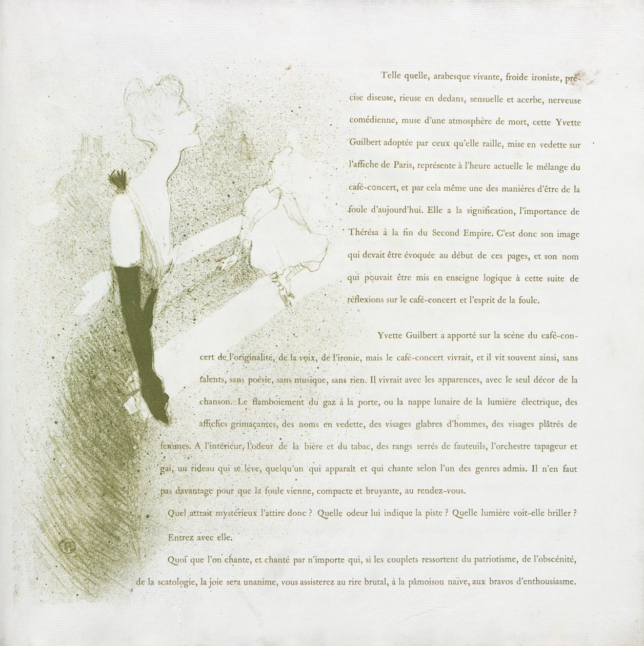 Yvette Guilbert - French Series: No. 2 by Henri de Toulouse Lautrec