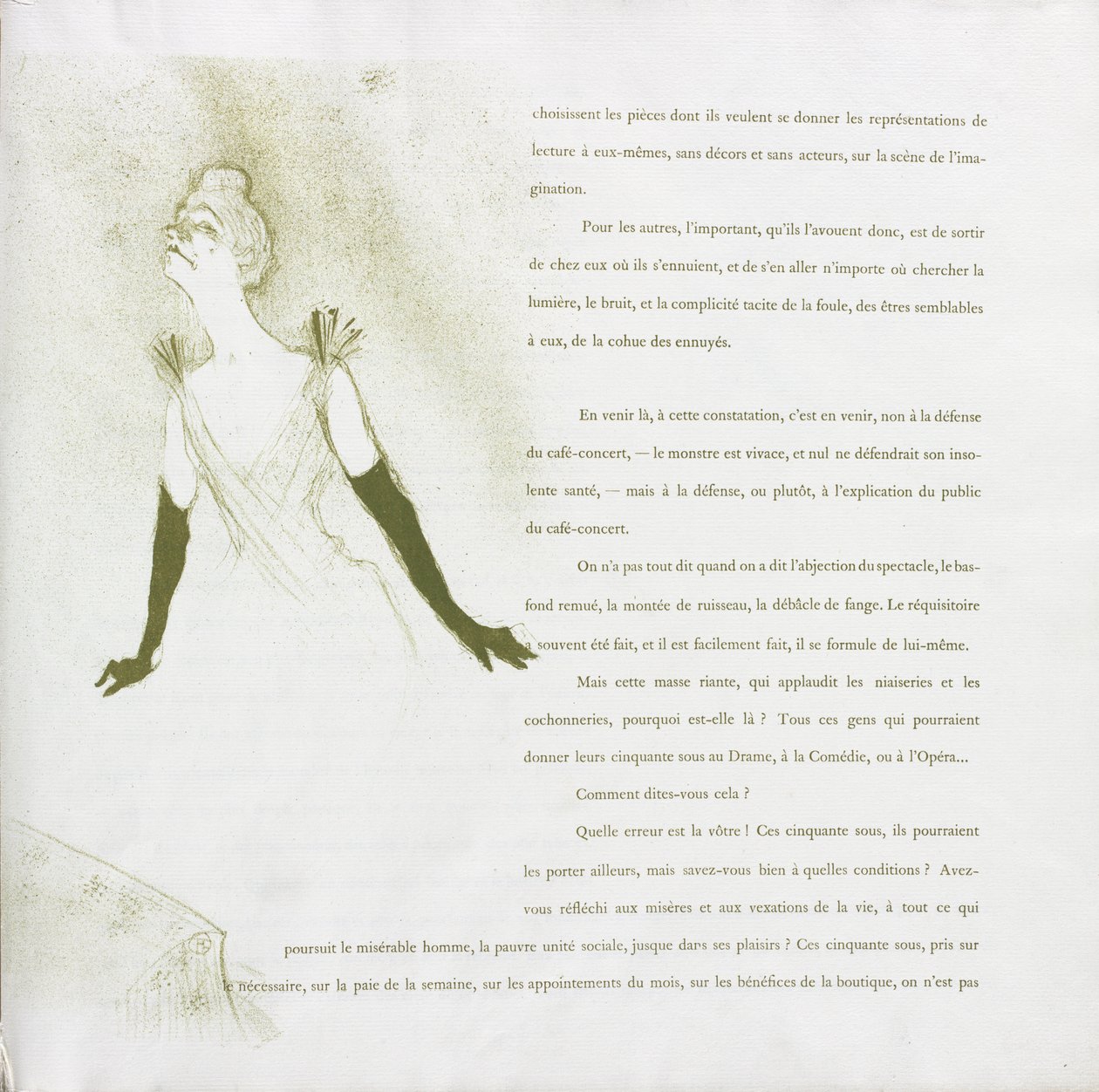 Yvette Guilbert - French Series: No. 4 by Henri de Toulouse Lautrec