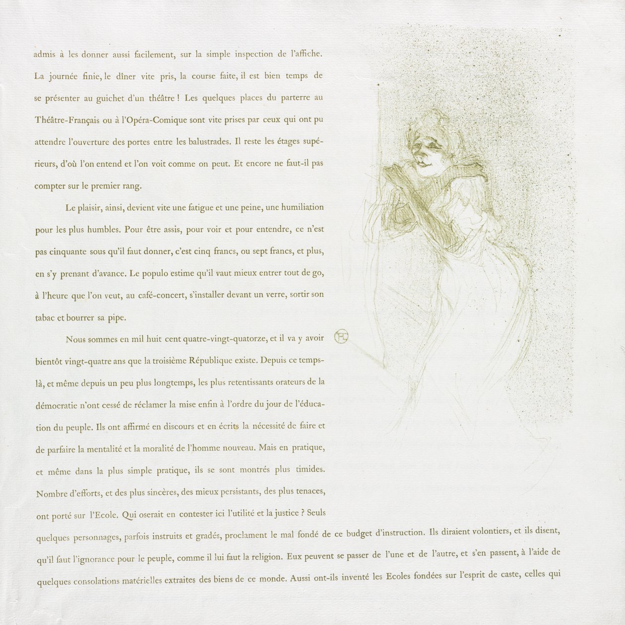 Yvette Guilbert - French Series: No. 5 by Henri de Toulouse Lautrec