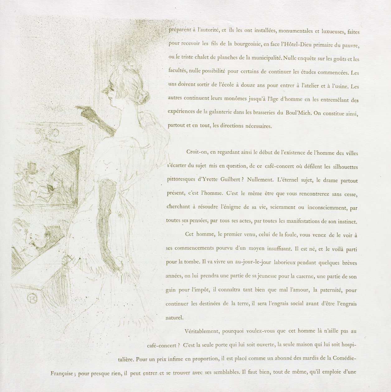 Yvette Guilbert-French Series: No. 6 by Henri de Toulouse Lautrec