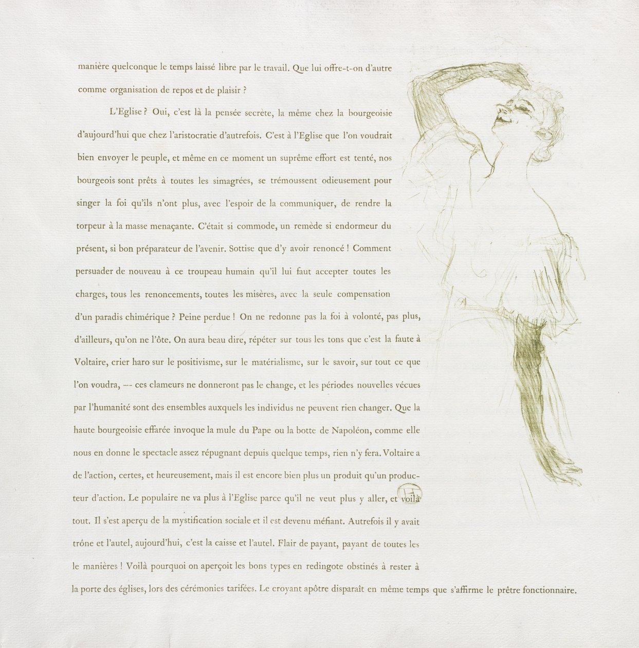 Yvette Guilbert - French Series: No. 7 by Henri de Toulouse-Lautrec