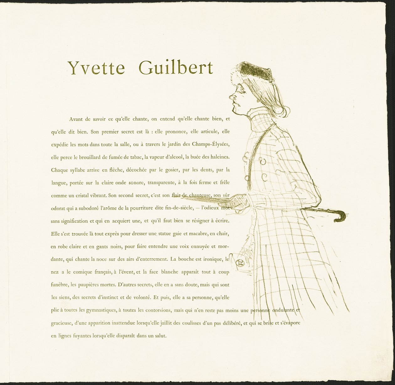 Yvette Guilbert by Henri de Toulouse Lautrec