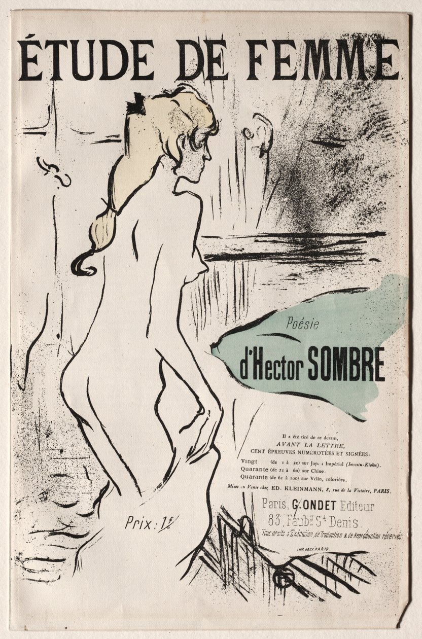 Study of a Woman by Henri de Toulouse Lautrec