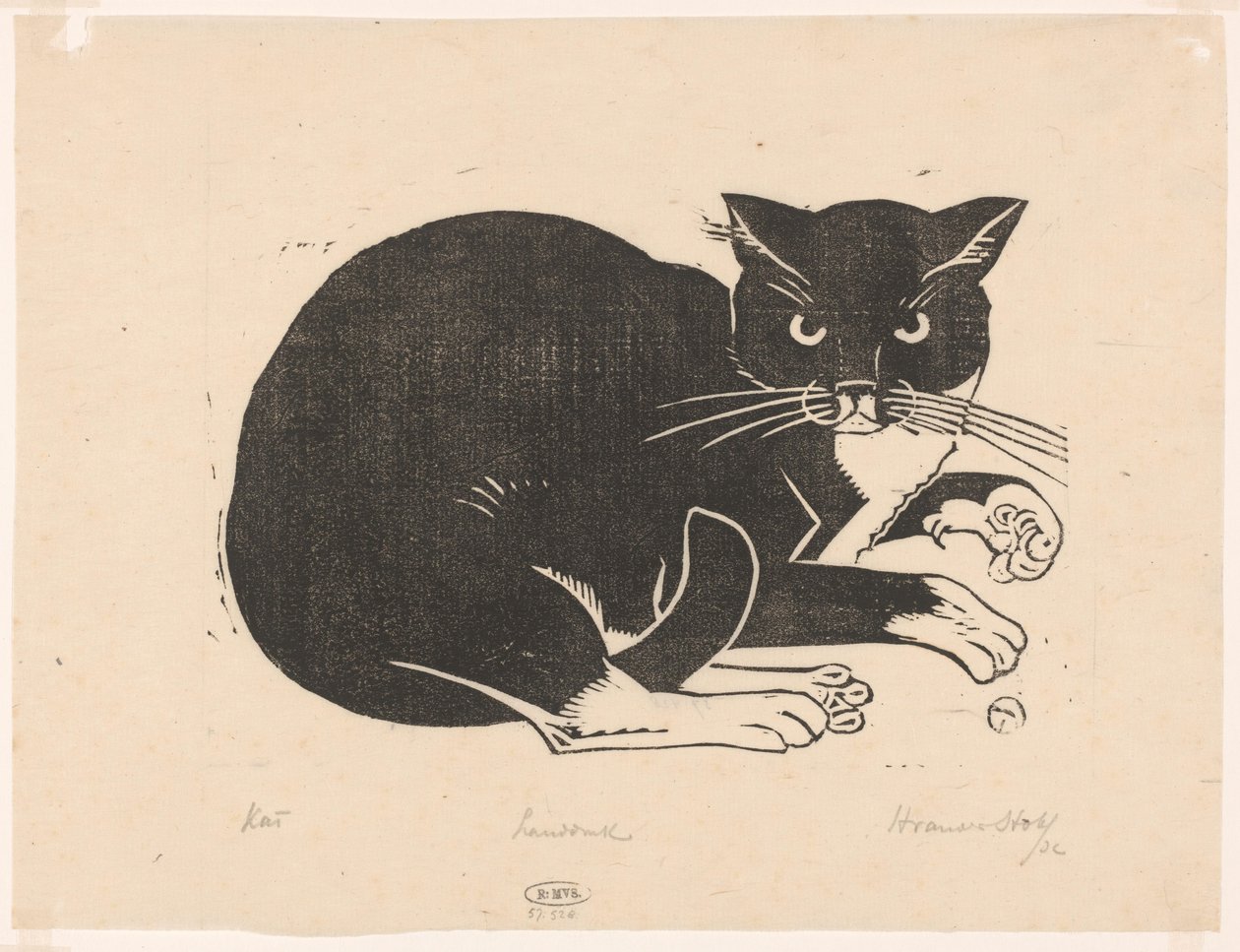 Cat by Henri van der Stok (signed by artist)