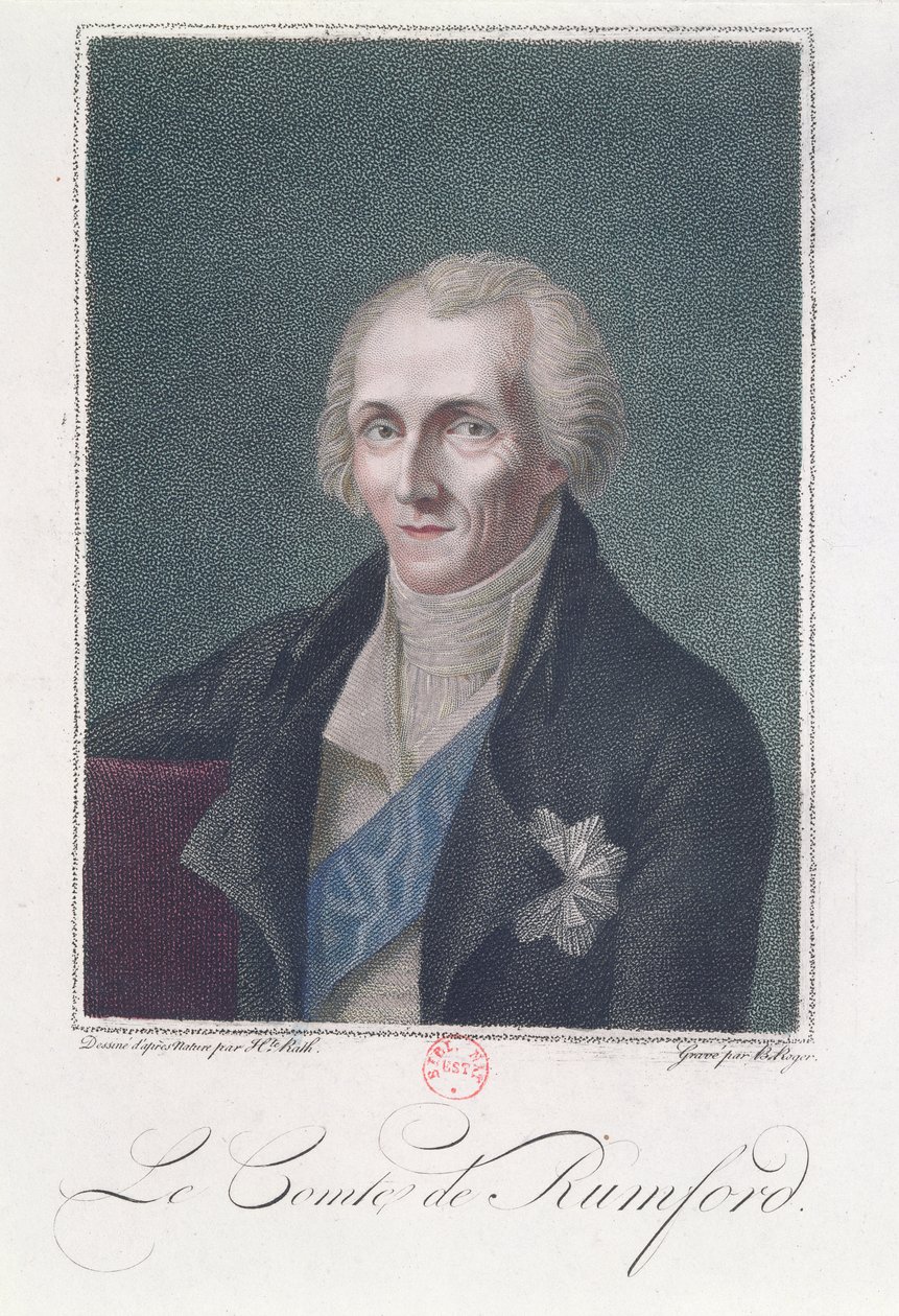 Benjamin Thompson (1753-1814) Count Rumford, engraved by B. Roger by Henriette Rath