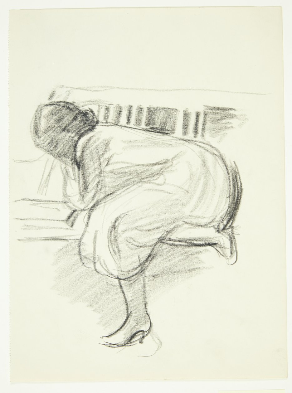 Woman Reading Curled Up on a Sofa by Henrik Schouboe