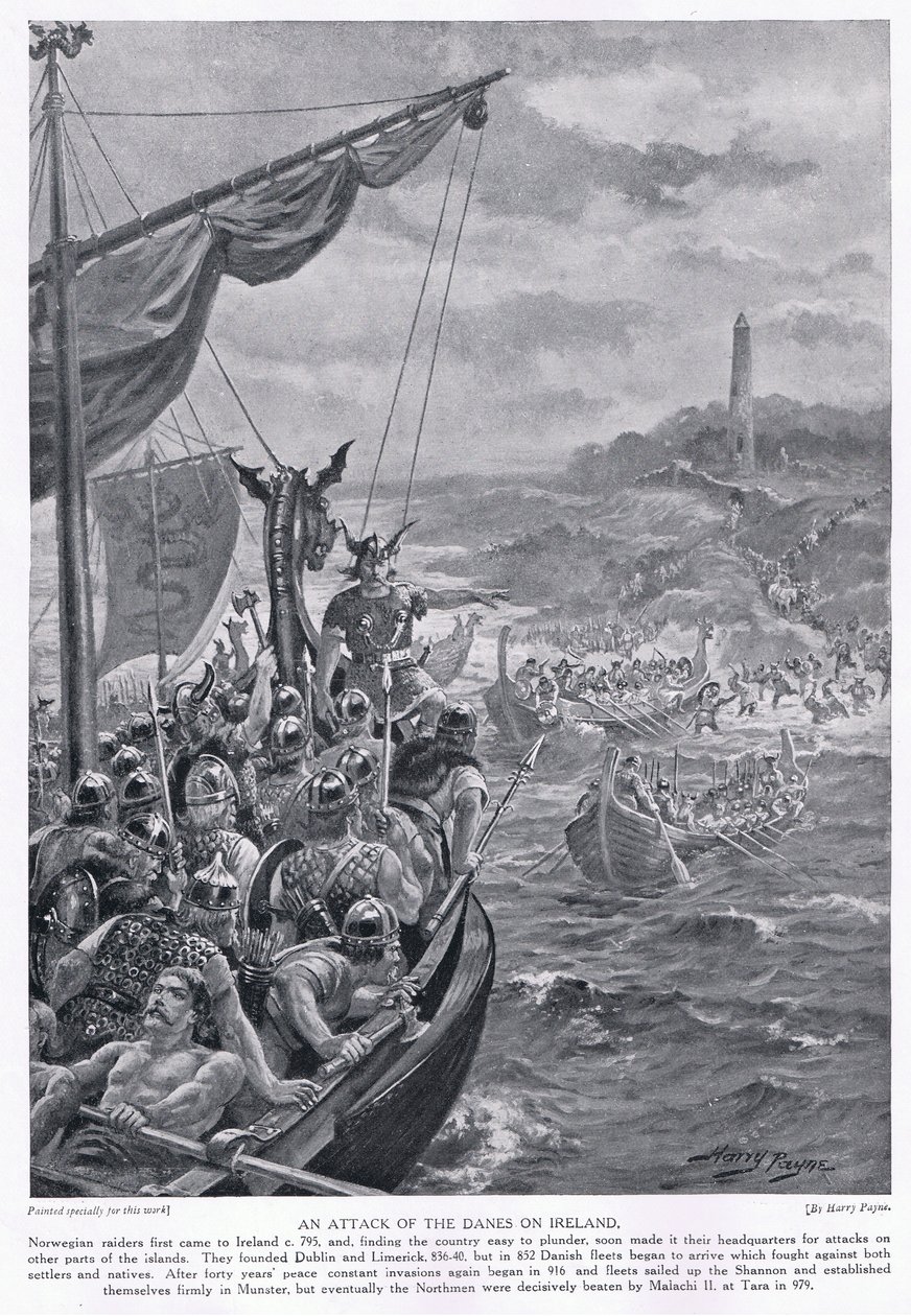 An Attack of the Danes on Ireland circa AD 795 by Henry A. Payne