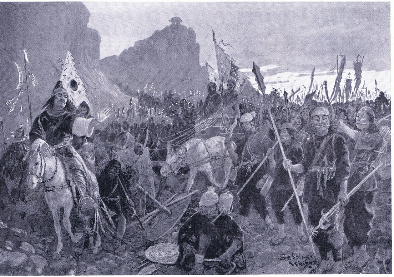 Soldiers with bits in their mouths by Henry Charles Seppings Wright