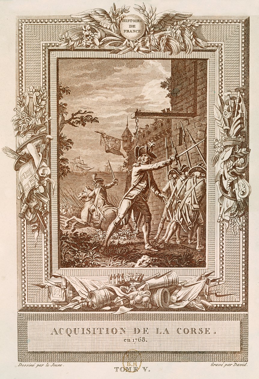 The Acquisition of Corsica in 1768, engraved by David by Henry Le Jeune
