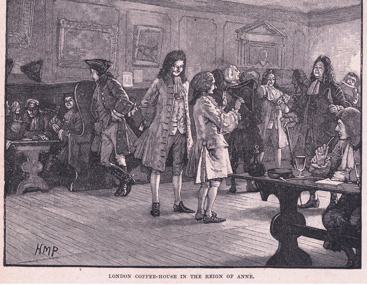 London coffee-house in the reign of Anne circa AD 1710 by Henry Marriott Paget