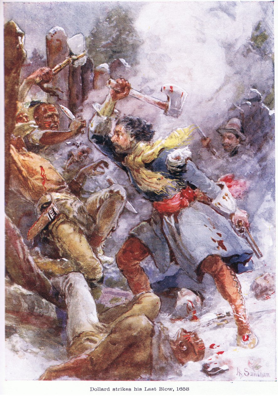 Dollard strikes his last blow 1658 by Henry Sandham