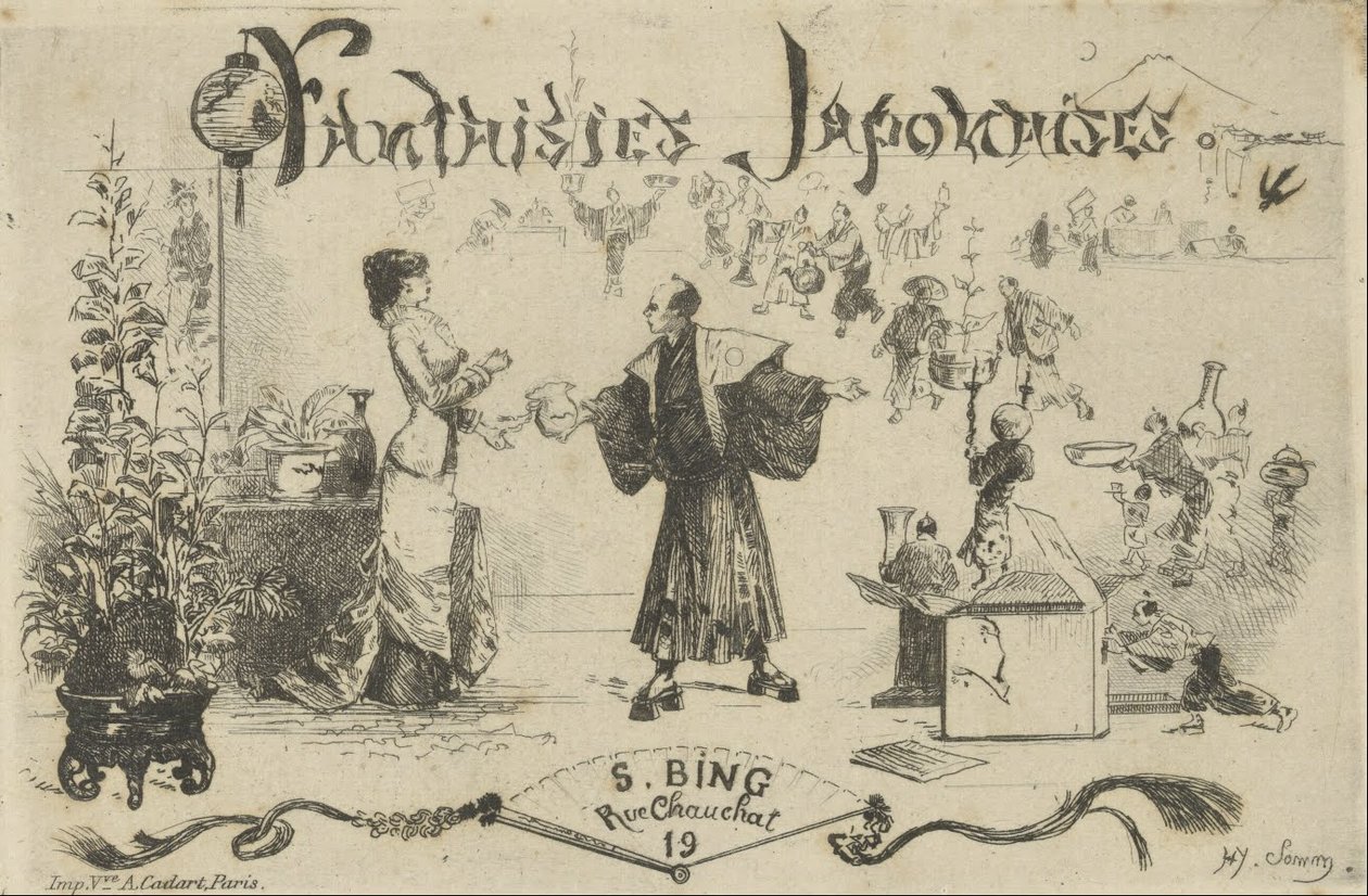 Fantaisies Japonaises, S. Bing, Rue Chauchat by Henry Somm