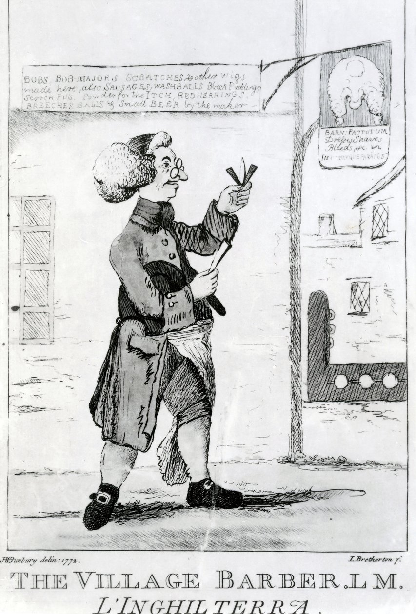 The Village Barber, Engraved by James Bretherton by Henry William Bunbury