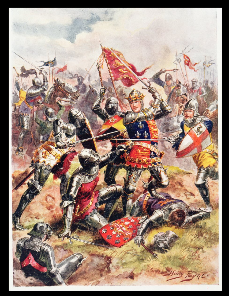 King Henry V Fights with Heroic Valour, illustration from 