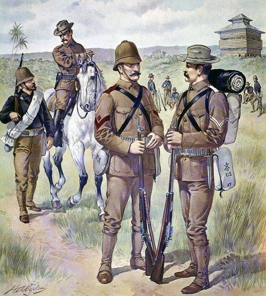 U.S. Army uniforms 1898-1900: Khaki field dress for enlisted men by Henry Alexander (after) Ogden