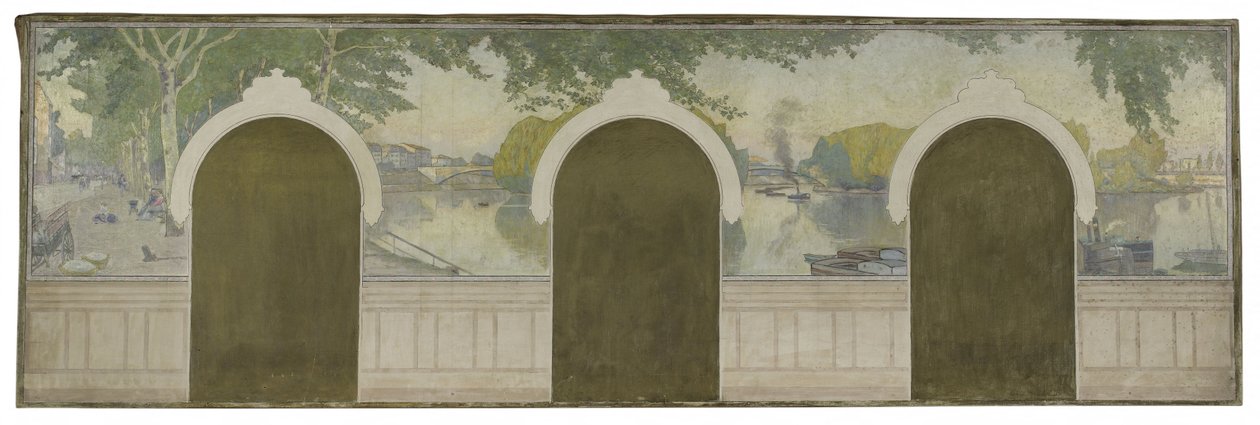 Sketch for Asnières Town Hall: The Seine at Clichy Bridge by Henry Bouvet