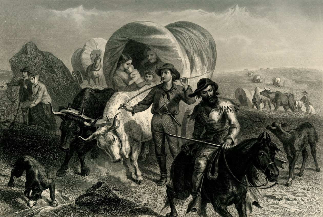 Emigrants Crossing the Plains, c1869, 1874 by Henry Bryan Hall Jr.